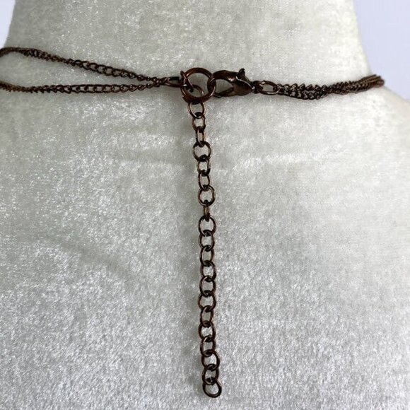 Beaded Necklace Multi Strand Twisted Seed Bead Pink Clear Gold Tone Statement - Picture 8 of 10